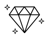 Line icon of diamond